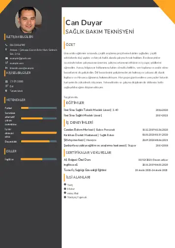 Hasta Bakıcı Cv Örnekleri cv indir